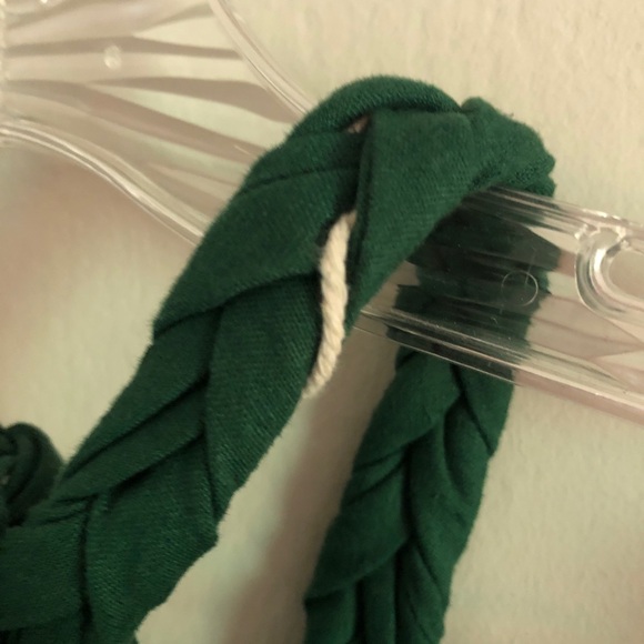 Aerie Green Halter Neck Braided Strap Linen Blend Maxi Dress - Picture 10 of 10